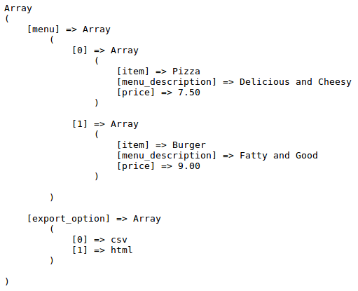 new array structure with checkboxes