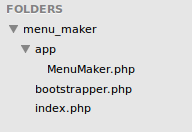 directory structure for menu app